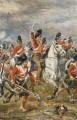 La carga de los Royal Scots Grays en Waterloo apoyada por un regimiento de las Highlands Robert Alexander Hillingford escenas de batalla históricas